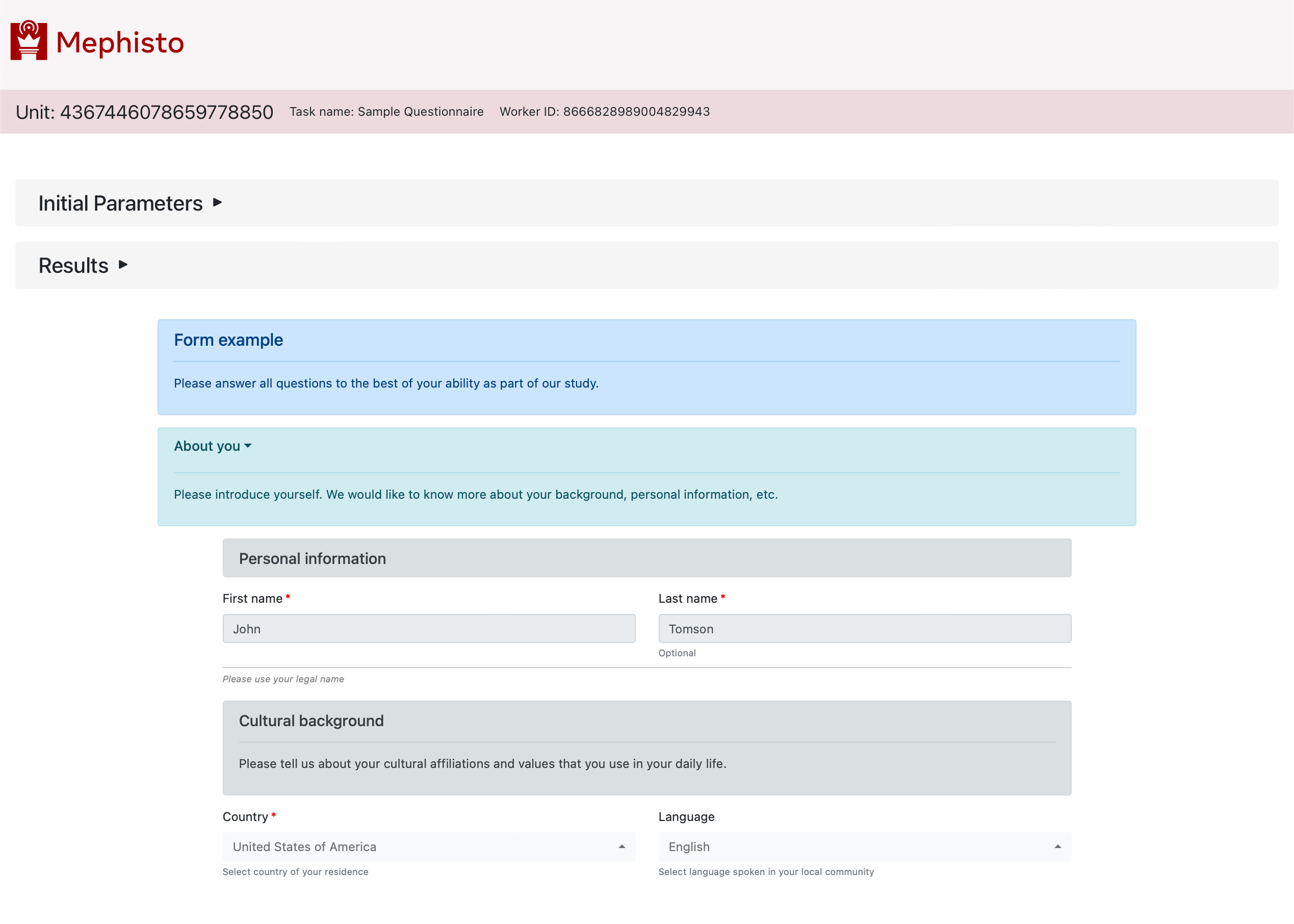 Task Review unit page